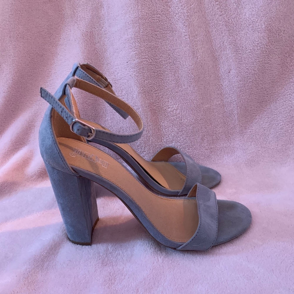 Baby blue Swede Brash heels